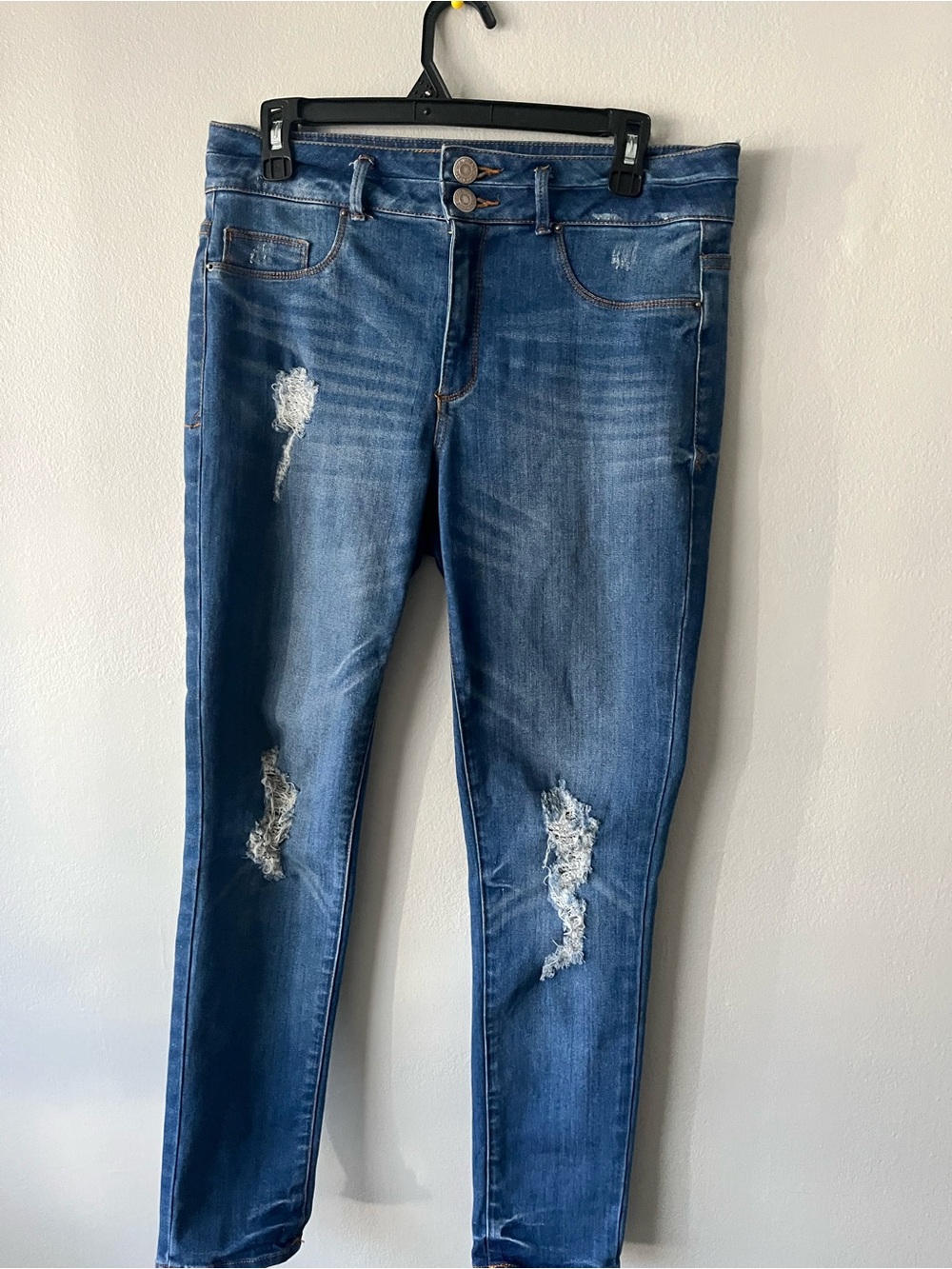 Mossimo Supply Co. Skinny Distressed Blue Jeans 9